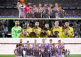 Alineaciones del Real Valladolid en las tres primeras jornadas de liga ante Ceuta, Castellón y Córdoba.