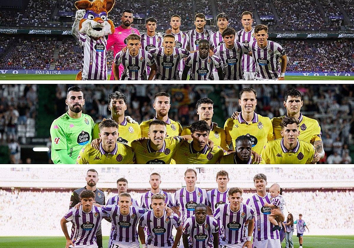 Alineaciones del Real Valladolid en las tres primeras jornadas de liga ante Ceuta, Castellón y Córdoba.