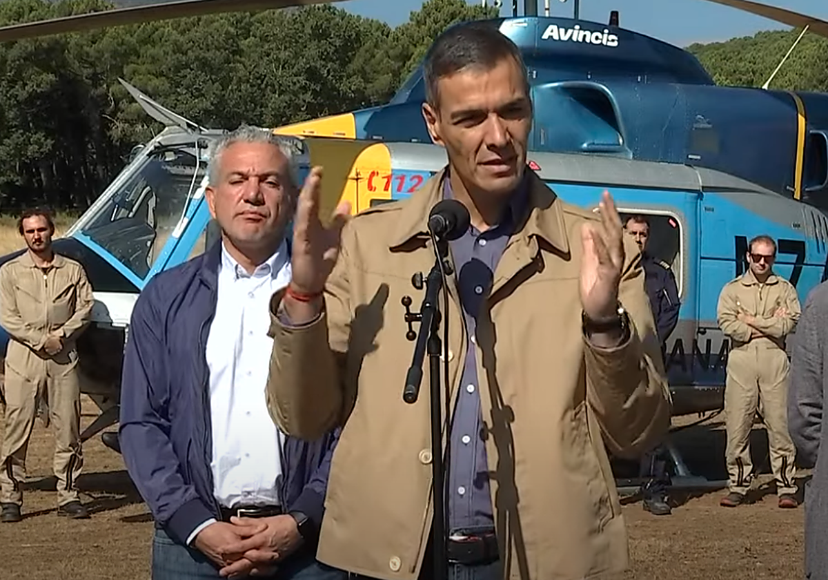 Pedro Sánchez, durante su visita a Tabuyo del Monte.