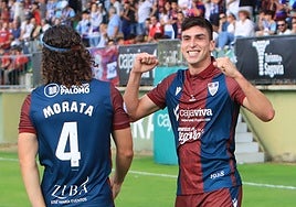 René celebra el primer tanto de la Segoviana esta temporada.