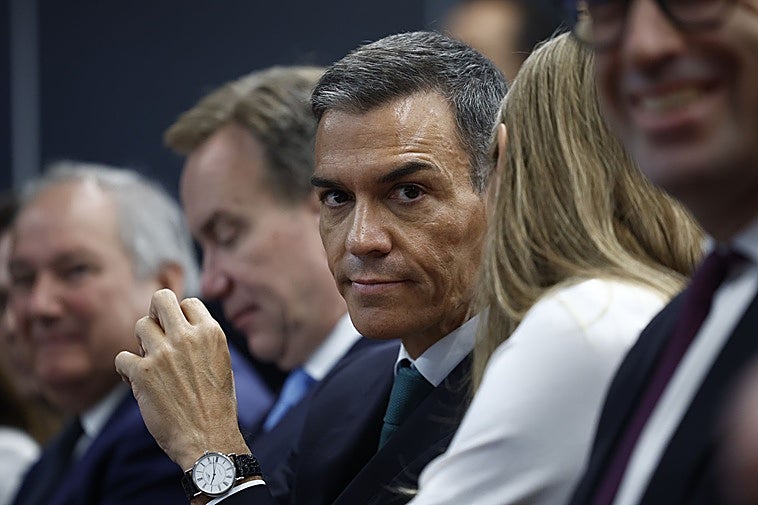 Pedro Sánchez, durante la mañana de este lunes en el foro 'España, vanguardia de la industria verde'.