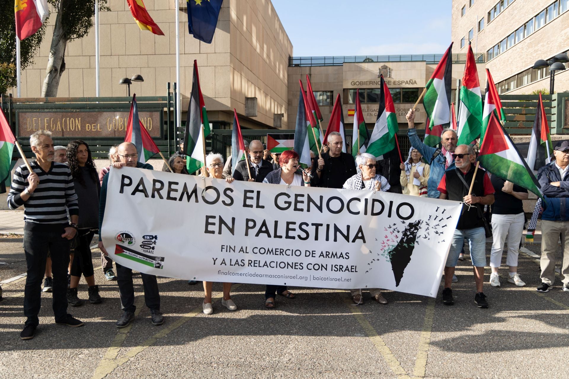 La protesta propalestina ante la subdelegación del Gobierno en Valladolid