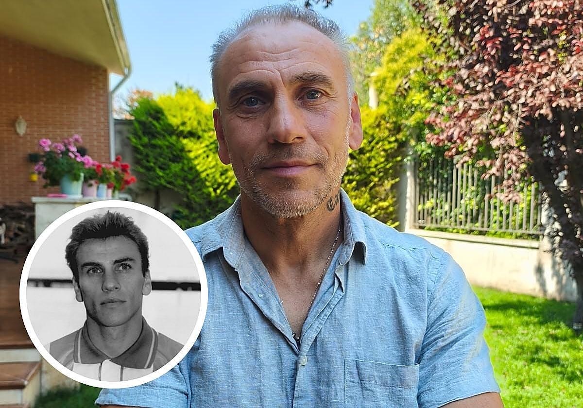 Cuaresma, en una imagen actual; en detalle, con la camiseta blanquivioleta en el año 93.