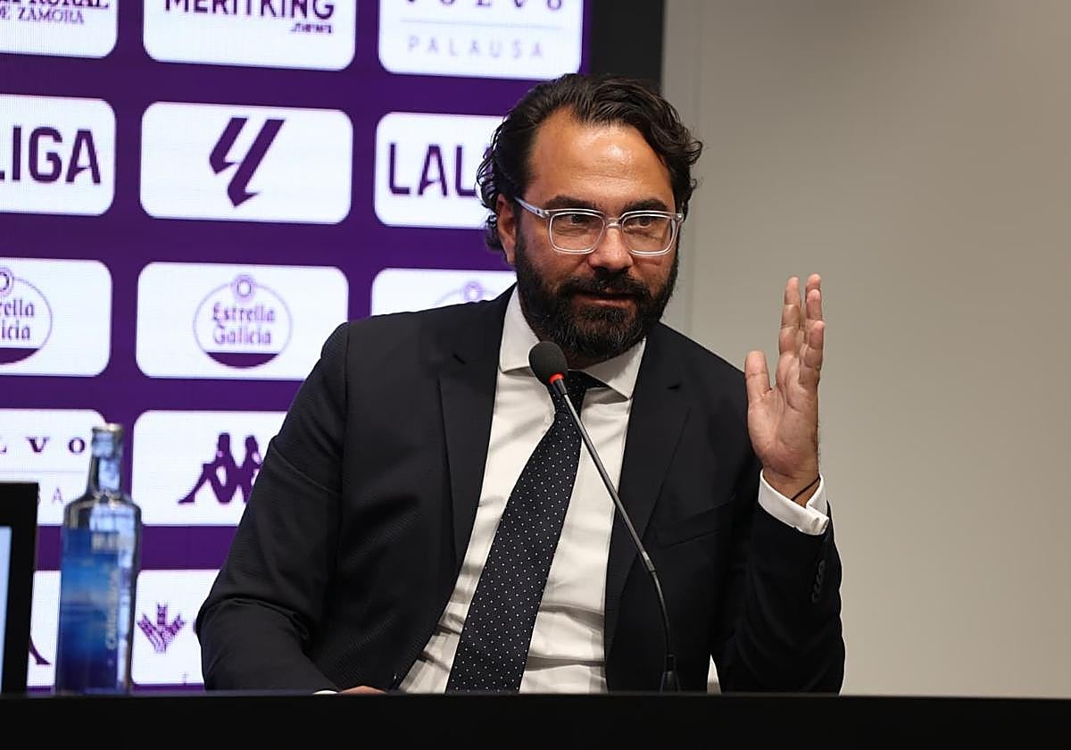 Víctor Orta, este miércoles, en la sala de prensa del Estadio José Zorrilla.