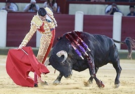 Emilio de Justo, durante el mano a mano con Talavante.