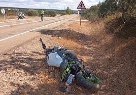 Estado en el que quedó la motocicleta tras el accidente.