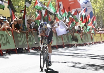 Imágenes de las protestas propalestinas en La Vuelta