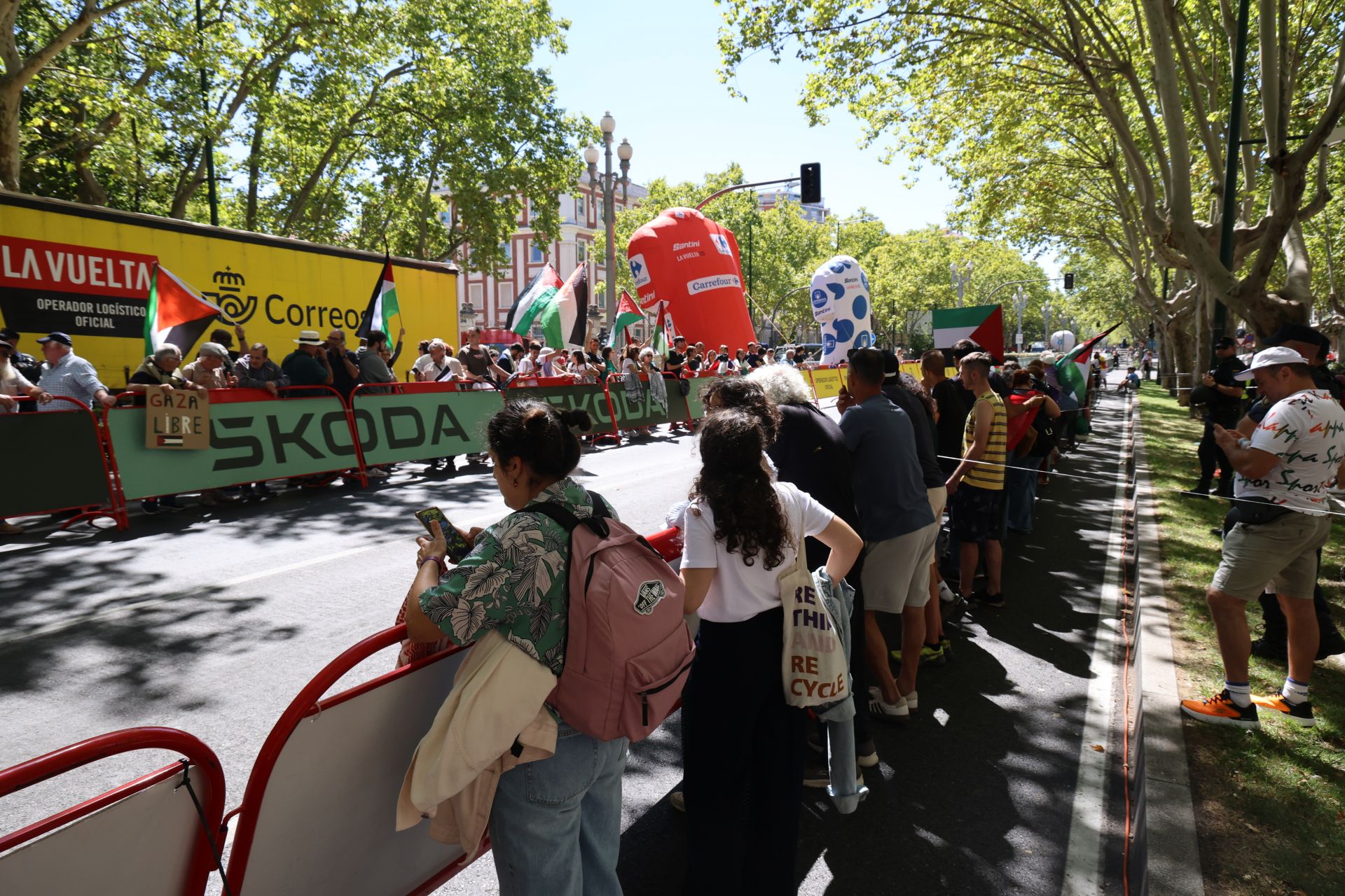 Imágenes de las protestas propalestinas en La Vuelta