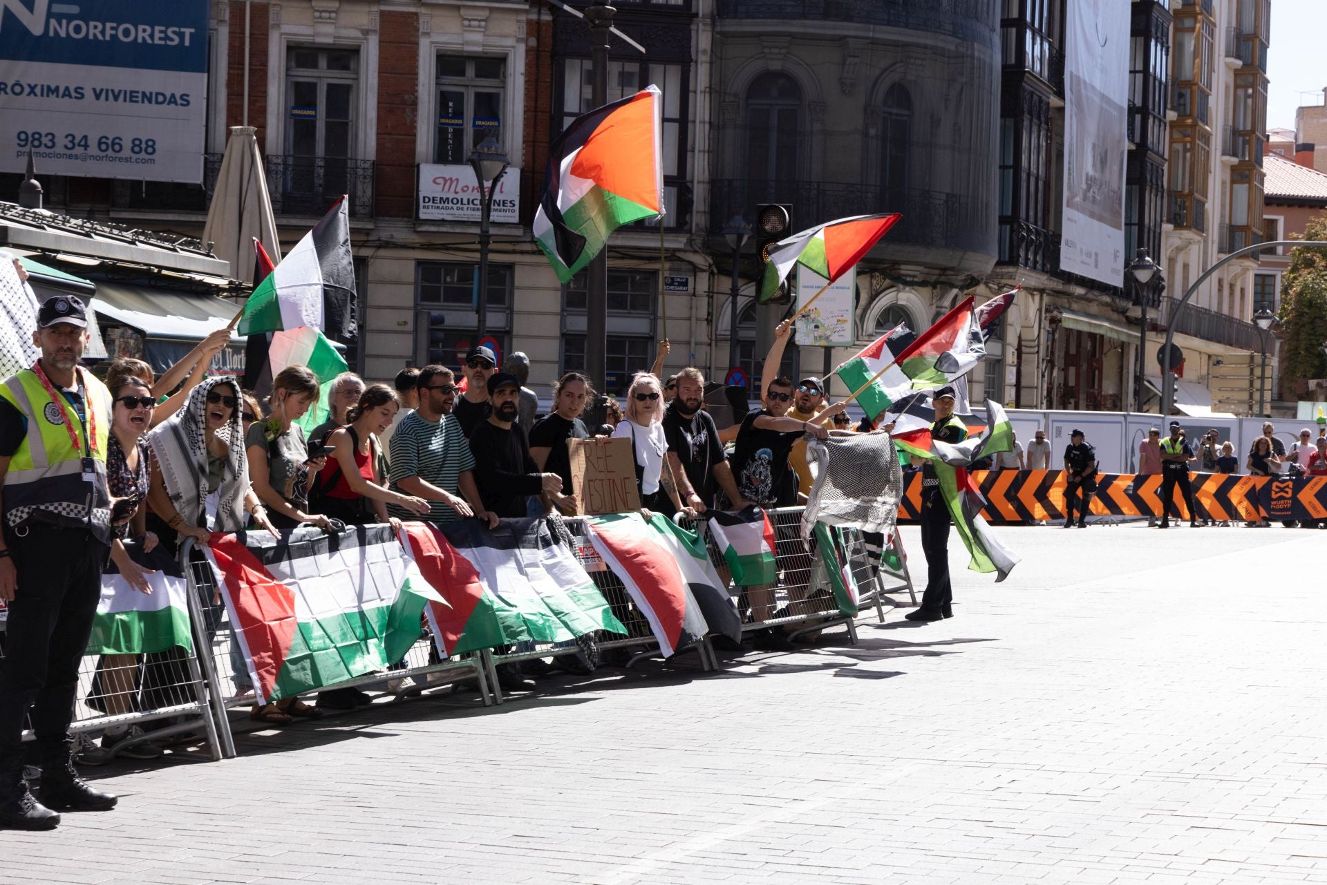 Imágenes de las protestas propalestinas en La Vuelta