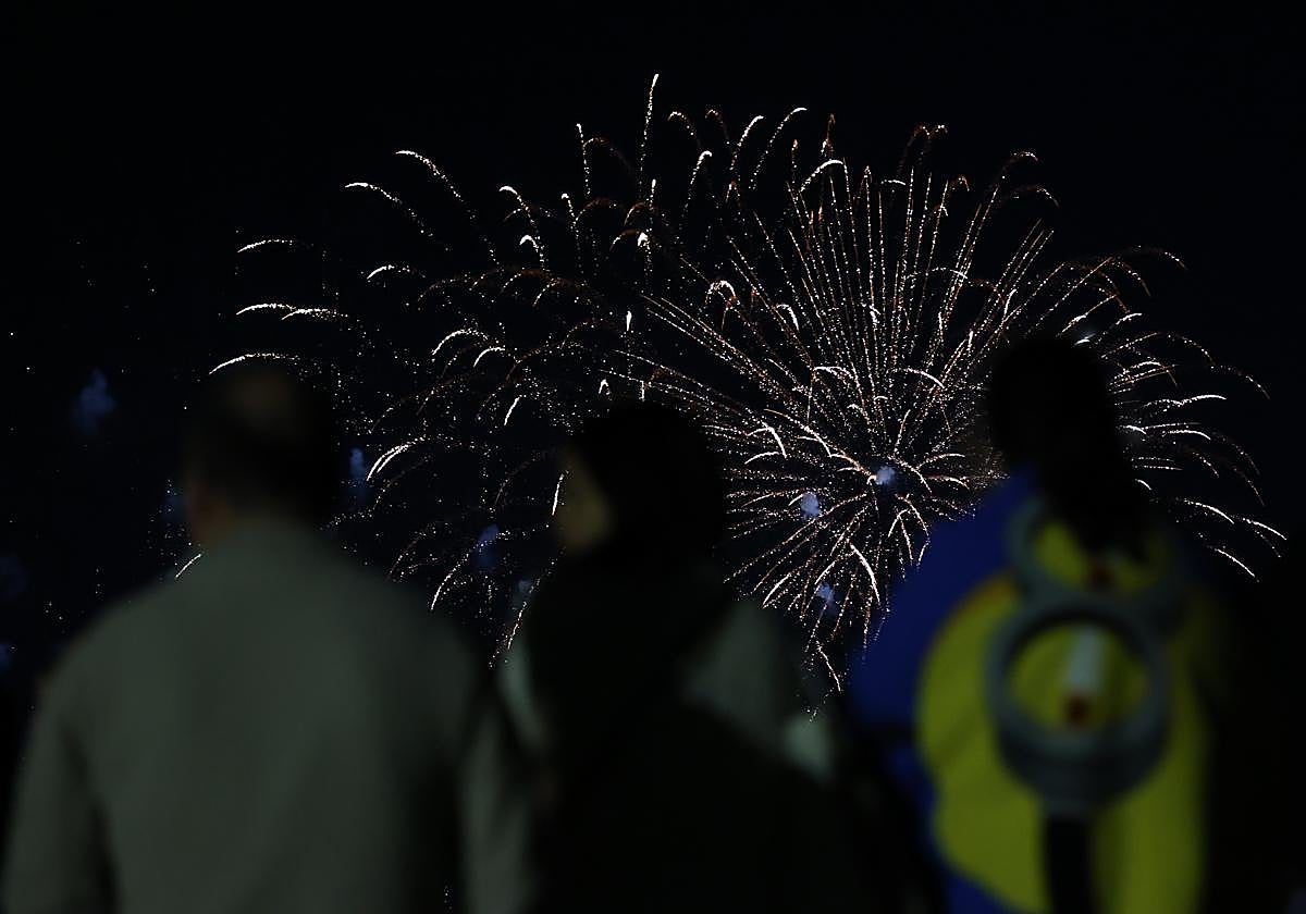 Sesión de fuegos artificiales en Valladolid.