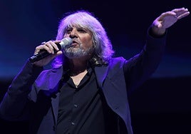 José Mercé, durante un momento de su concierto en la Plaza Mayor.