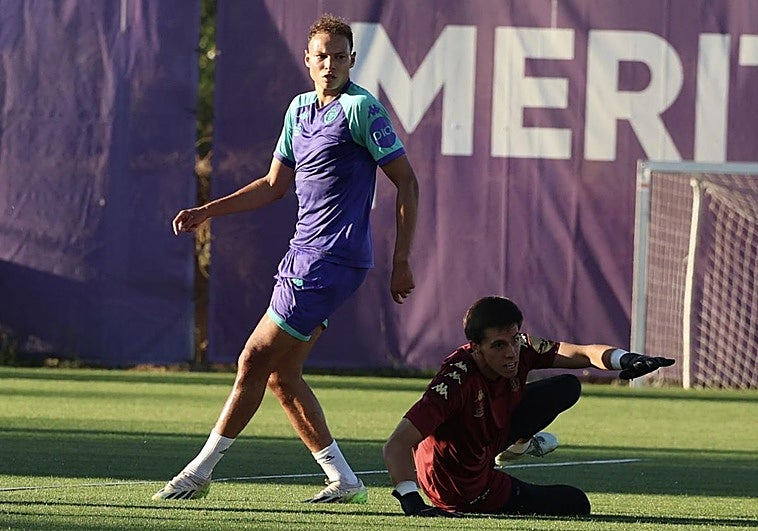 Lachuer, en el entrenamiento del pasado lunes en Anexos.
