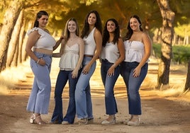 Las cinco reinas de las fiestas de Olmedo.