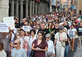 Manifestación el pasado 20 de agosto en Valladolid por la gestión de los incendios forestales.