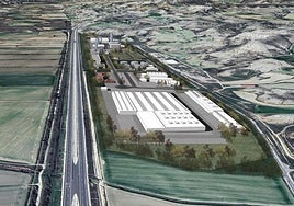 Infografía del nuevo polígono de Las Mangadas, junto a la carretera que conecta Abades con Martín Miguel.