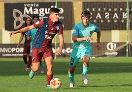 René, durante el partido de la primera jornada de liga en La Albuera.