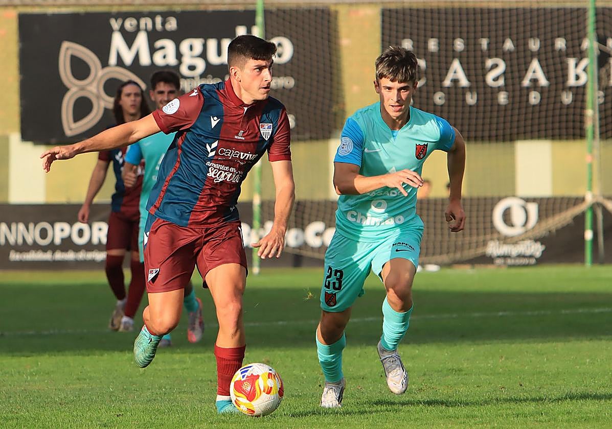 René, durante el partido de la primera jornada de liga en La Albuera.