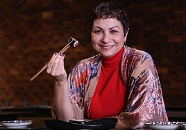 La actriz vallisoletana Béatrice Fulconis en la taberna japonesa Wabi Sabi.