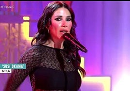 Nika, durante su actuación en el programa 'Fiesta'.