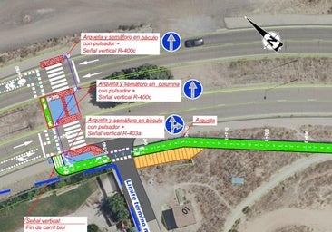 El carril bici a Zaratán incluirá dos tramos de ciclocarril por la calzada y otro semáforo junto al vivero