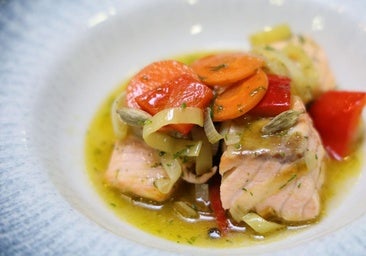 Trucha escabechada con cítricos y especias, por el chef Raúl del Moral