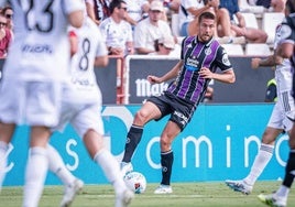 Pablo Tomeo, durante el último partido del Real Valladolid en el campo del Albacete.