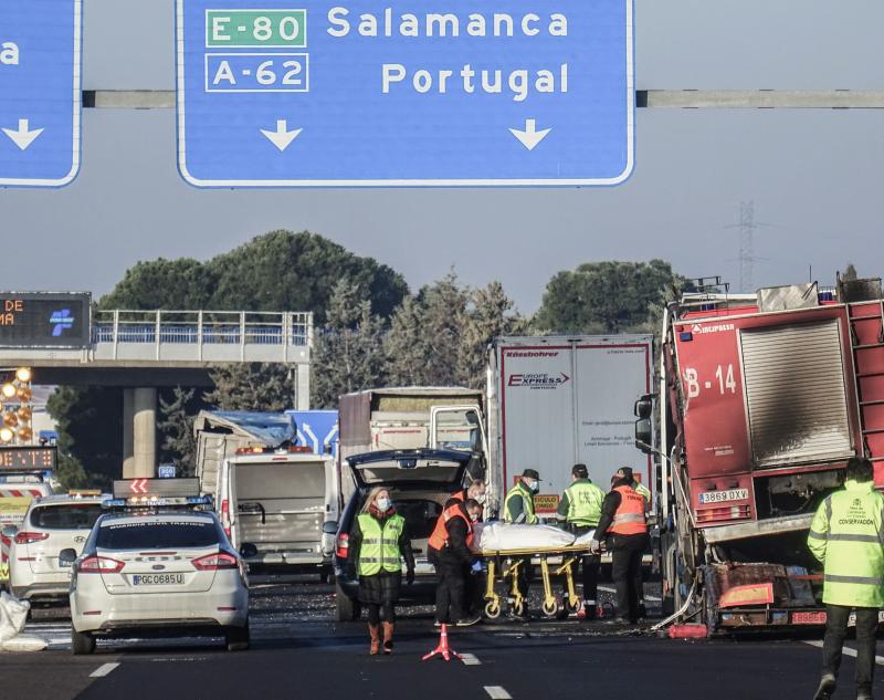 El siniestro tuvo lugar en la A-62 a la altura de Tordesillas, a primera hora de a mañana del 18 de enero de 2021.