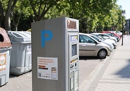 Parquímetro en la calle Estación del Norte de Valladolid en una imagen de archivo.