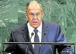 Lavrov habla ante la Asamblea General de la ONU.