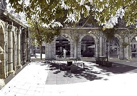 Infografía del futuro emplazamiento de la arquería del convento de La Merced en la plaza de San Juan.