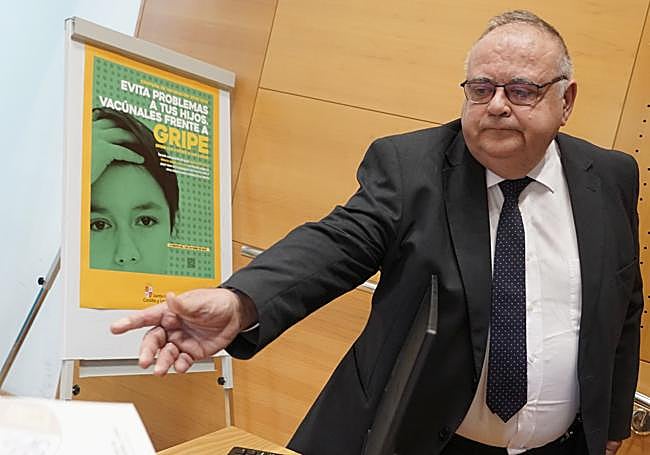 Alejandro Vázquez Ramos, consejero de Sanidad de Castilla y León, este lunes en la presentación de la campaña antigripal.
