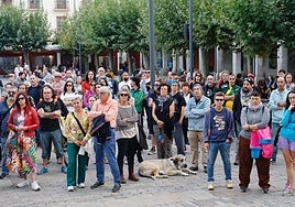 Concentración contra las agresiones homófobas en la Plaza Mayor.