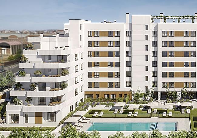 Infografía del residencial Arco de Ladrillo que está en contrucción en el barrio de los cuarteles.