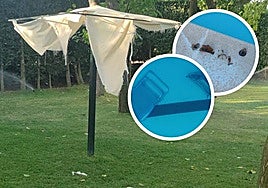 Actos vandálicos en las piscinas municipales de Nava del Rey el pasado mes de agosto.