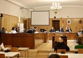 El banquillo de los acusados, en la sesión del pasado jueves.