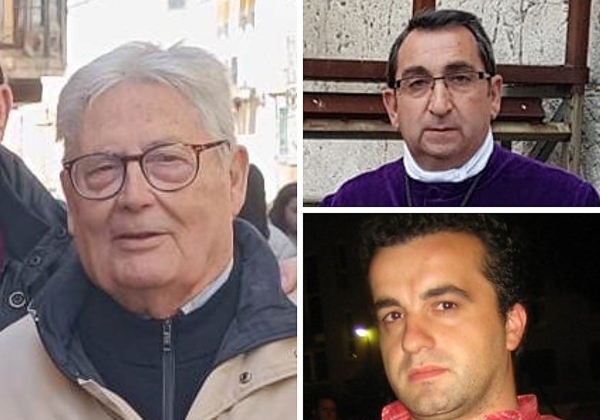 Tomás López, Juan Villa (arriba) y Pedro Choya.