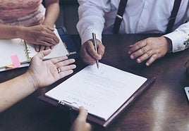 Imagen de archivo de una notaría.