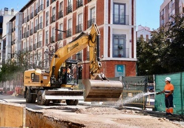 La plaza Madrid, en obras durante seis semanas antes de la reapertura de Gamazo