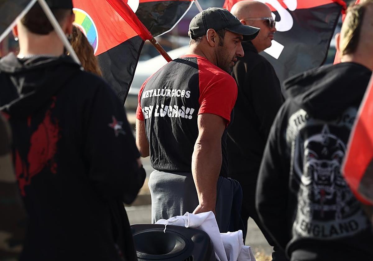 Trabajadores en la protesta del pasado viernes.