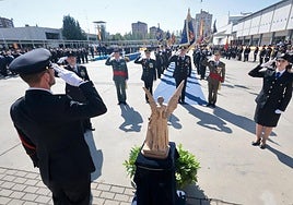 Homenaje a los agentes fallecidos en servicio de la Policía Nacional, este martes, en la Feria de Valladolid.