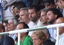 El copresidente del Real Valladolid, Gabriel Solares, junto a Jorge Santiago, el pasado sábado en Canterac.