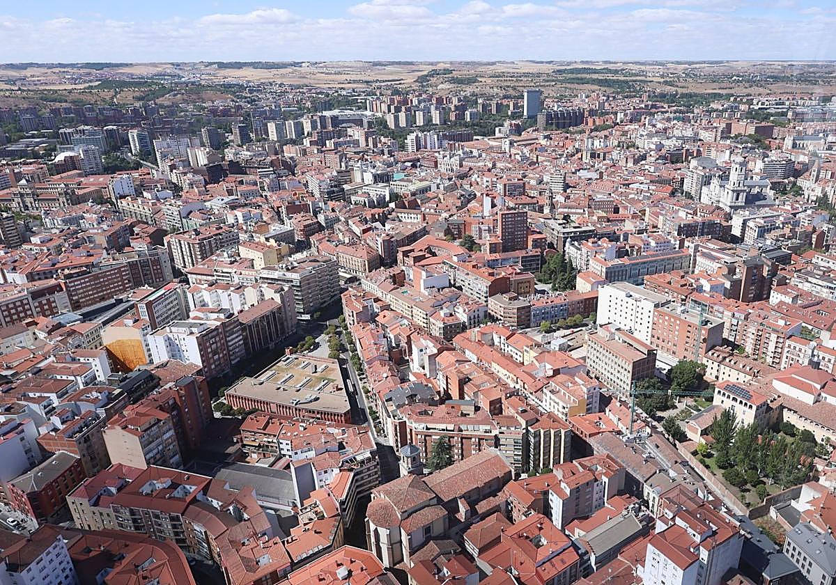 El centro de Valladolid visto desde el aire a mediados del pasado septiembre.