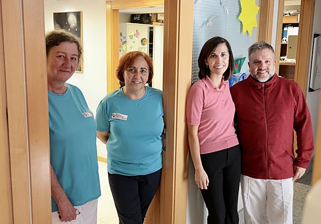 La integradora social Susana Santamaría, las psicólogas Alicia Pascual y Rebeca López y el Terapeuta Ocupacional Luis Cuéllar, parte del equipo de, CRPS Hospitalarias Valladolid,