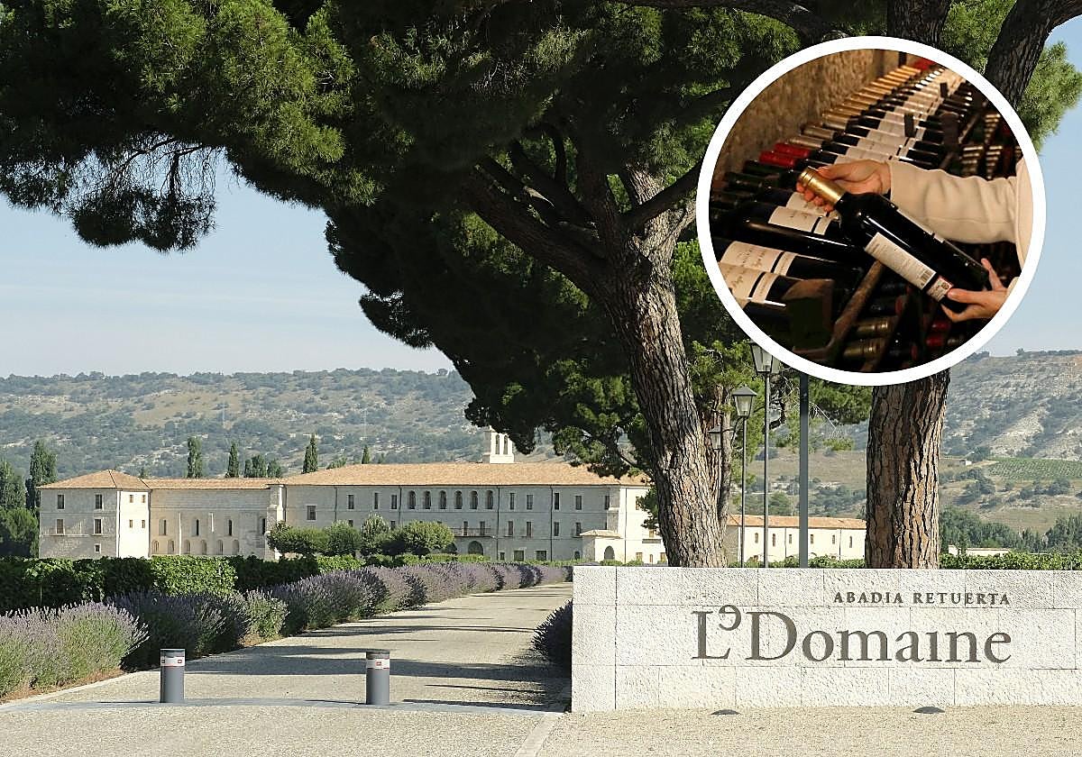 Exterior del hotel Abadía Retuerta LeDomaine. En detalle, foto de la bodega.
