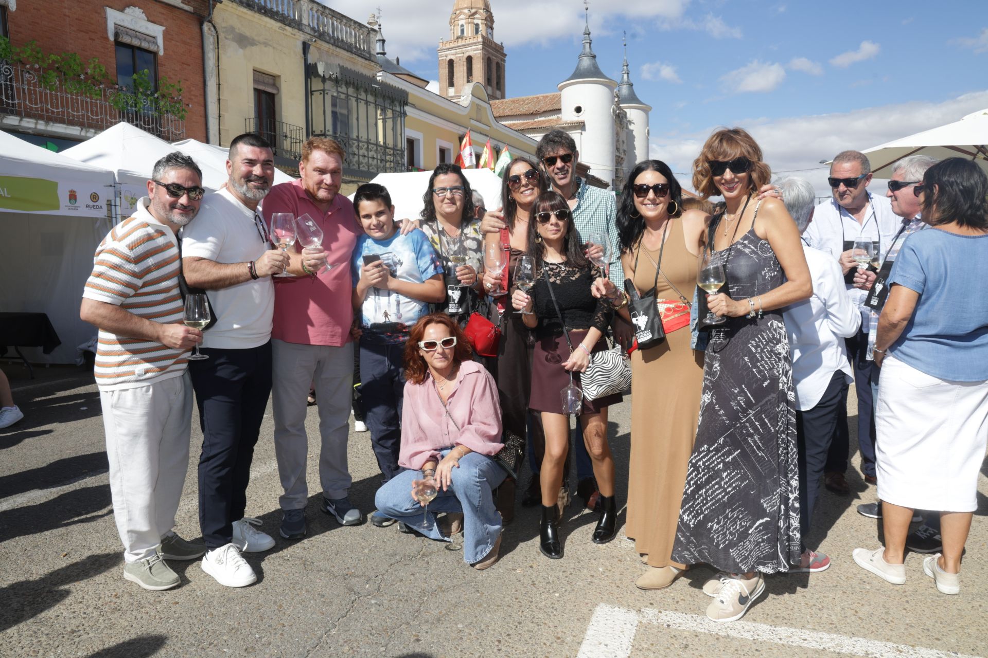 Amigos de Rueda y en el centro, María, que viajó desde Burgos.
