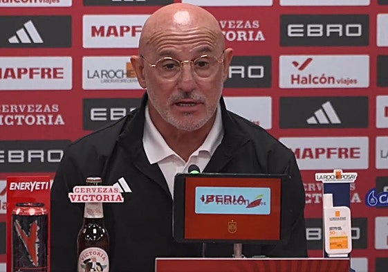 Luis de la Fuente, en la sala de prensa del estadio José Zorrilla, en Valladolid.