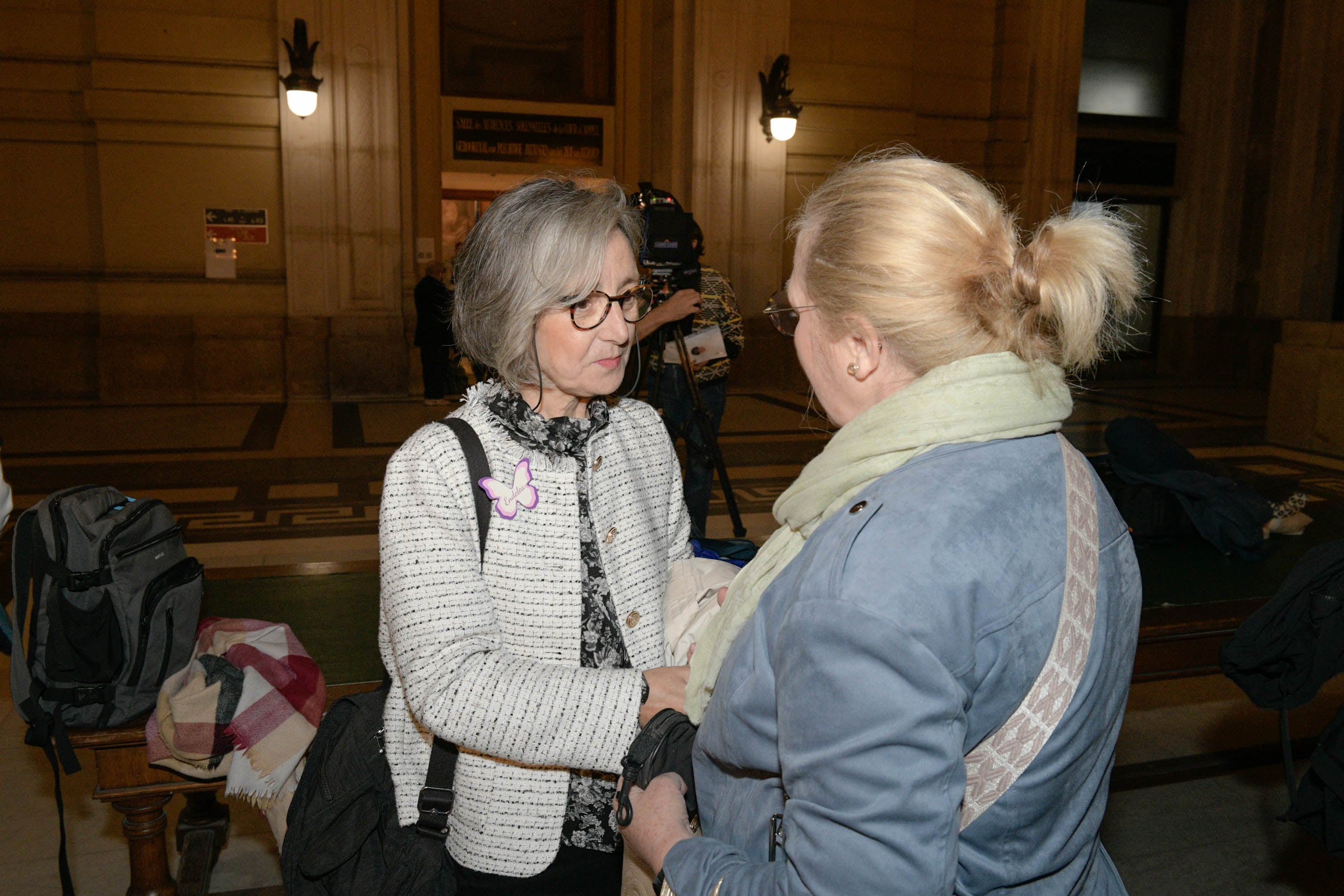 La madre de Teresa Rodríguez, Blanca Llamazares, durante la primera sesión del juicio.