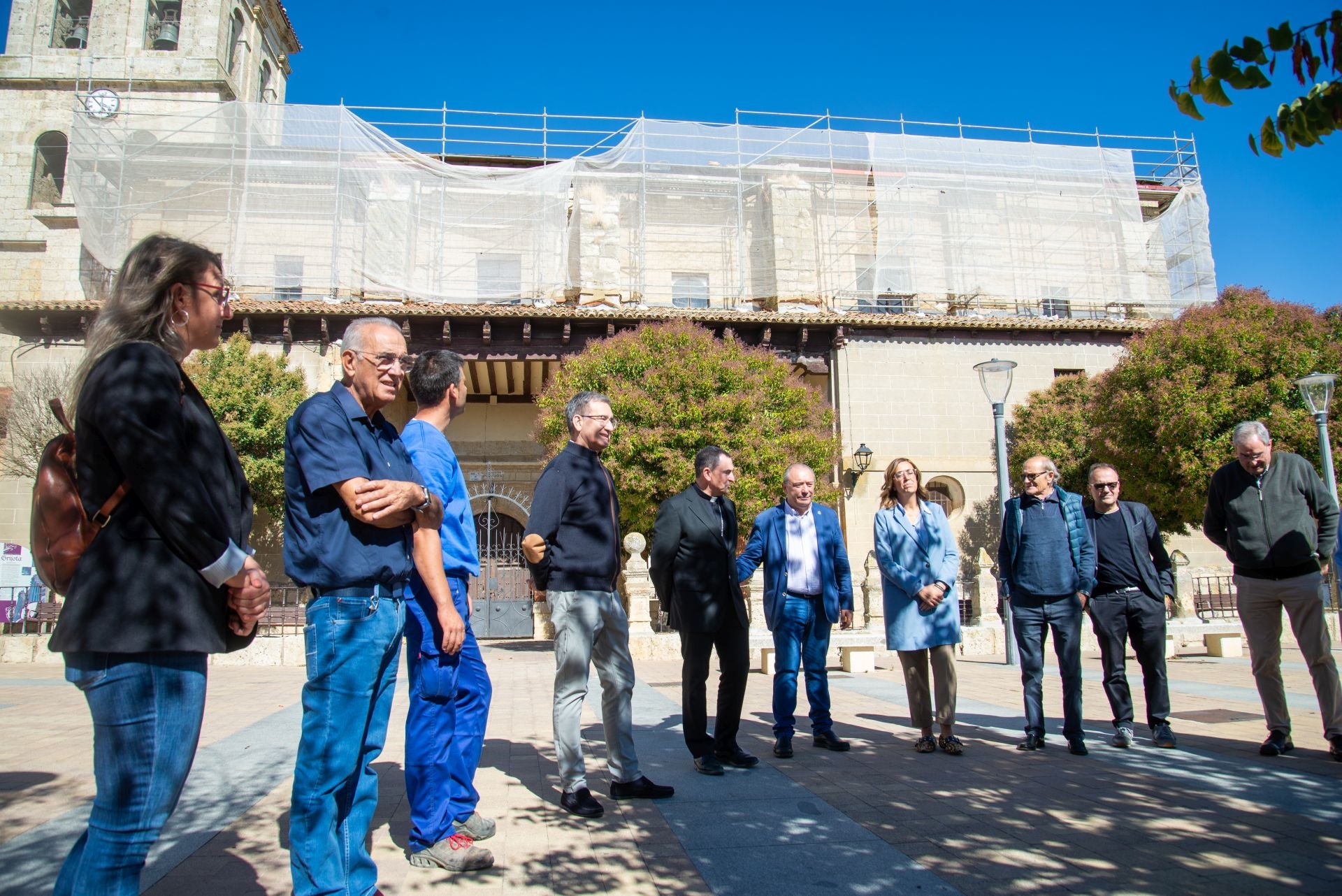 Así avanzan las obras de mejora de la iglesia de Grijota