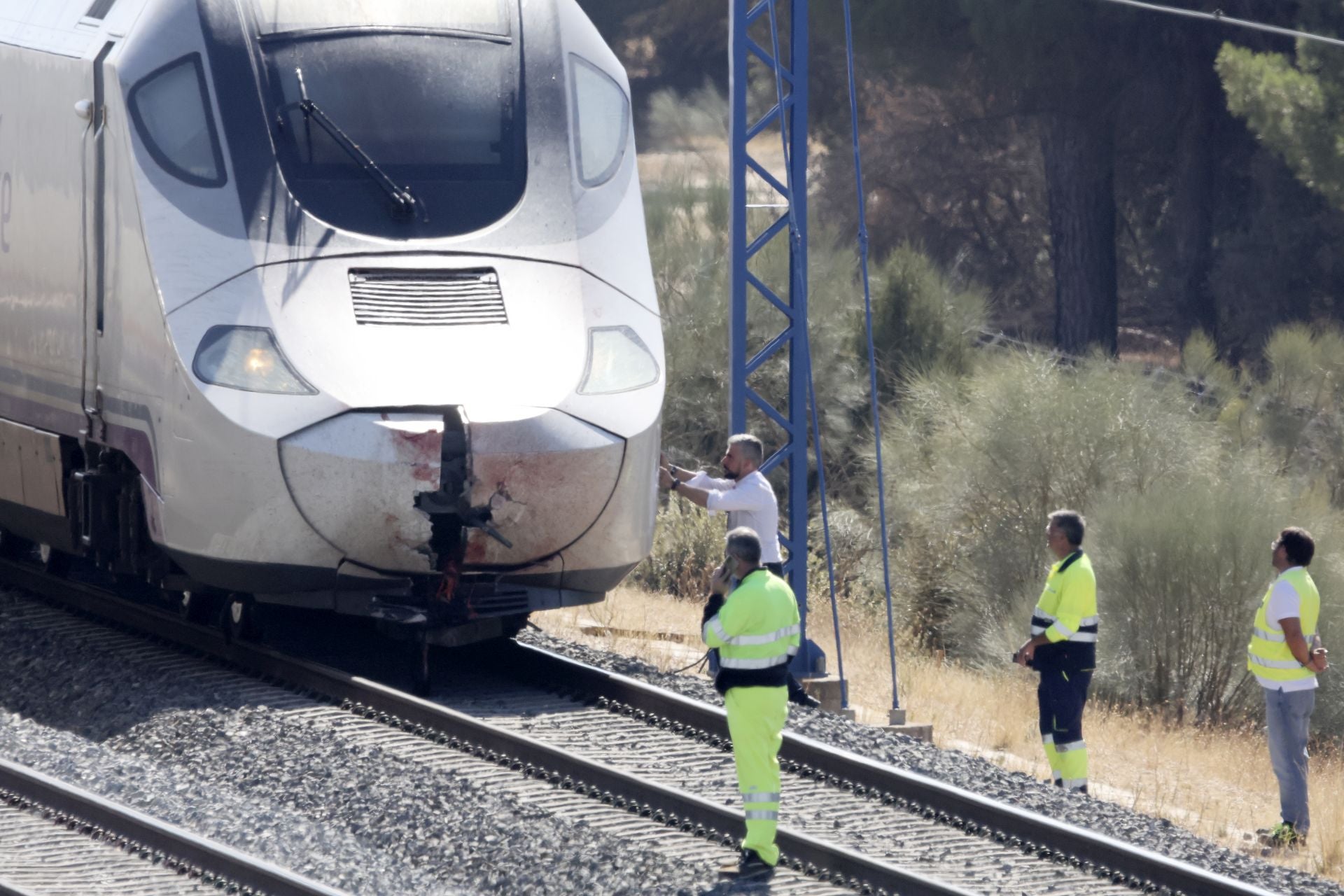 Las imágenes del tren detenido entre Olmedo y Valdestillas