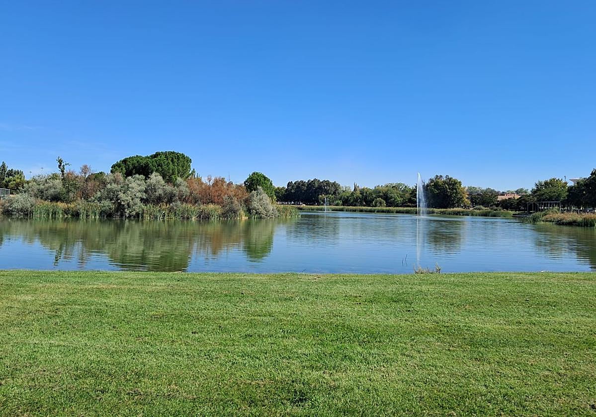 El lago, lugar de esparcimiento y referente para los vecinos de Laguna de Duero.